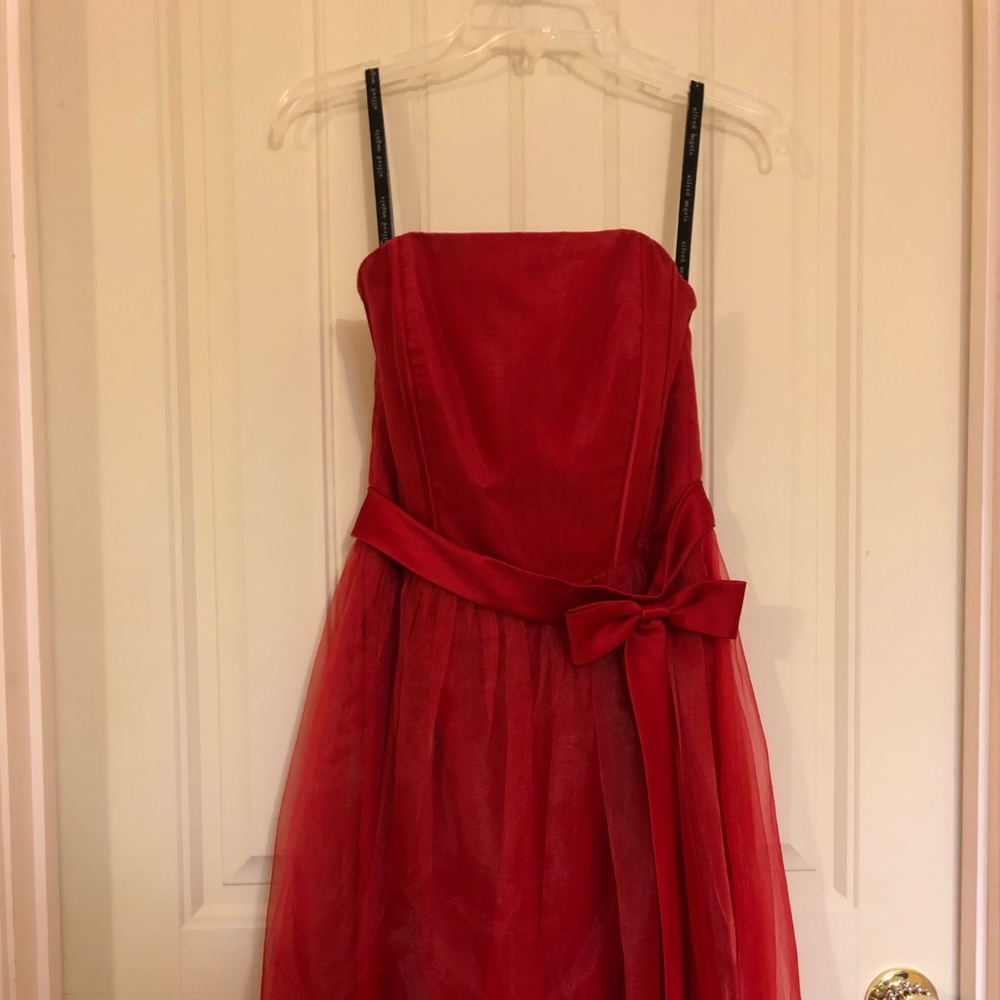 Alfred Angelo Red Strapless Tulle Dress (sz 4-6)